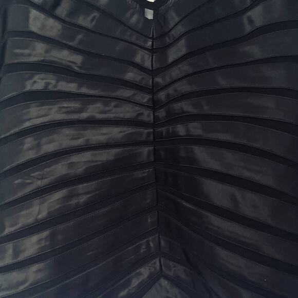 Vintage Dressbarn Women's Black Ribbed 90s Goth V-neck Corset Style Blouse sz 10 - Picture 5 of 13